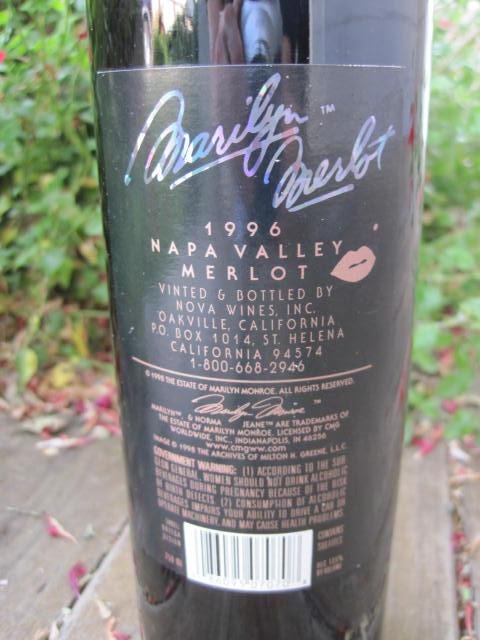 1996 Marilyn Monroe Red Wine Bottle Unopened