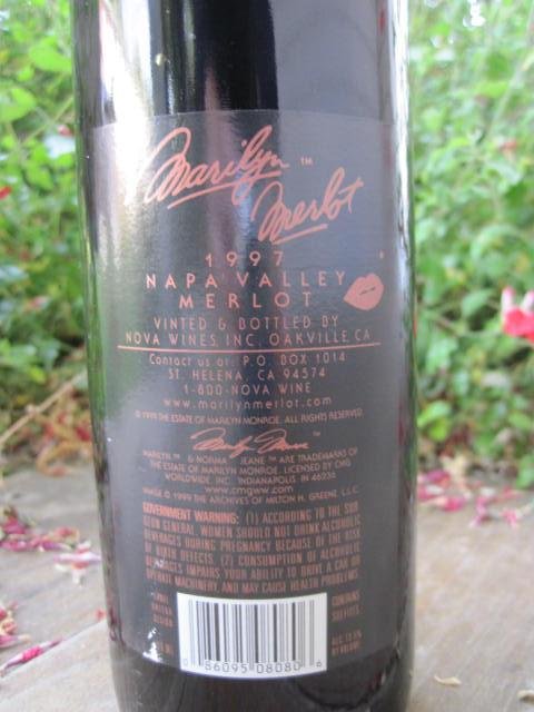 1998 Marilyn Monroe Red Wine Bottle Unopened