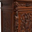 Hand Carved French Antique Hunt Sideboard Cabinet