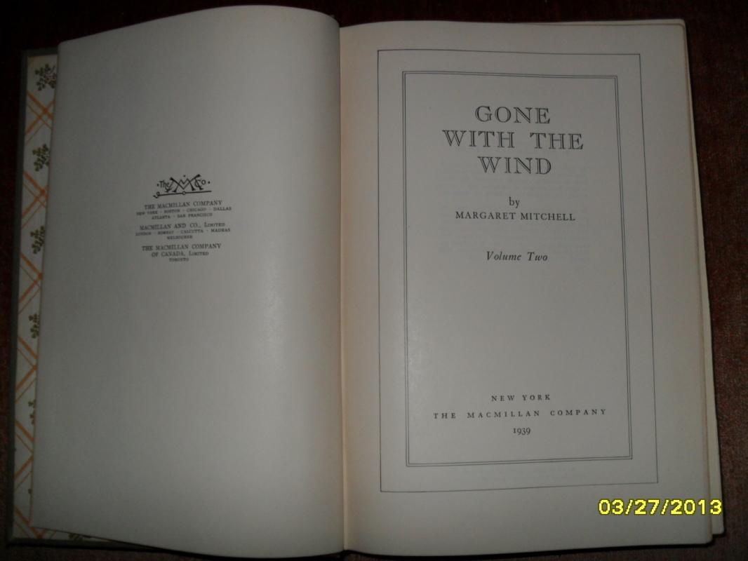 Gone With The Wind/Rare Two Volume First Edition