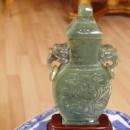 61/2 inch spinach jade carving of a vase