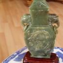 61/2 inch spinach jade carving of a vase