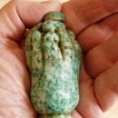 Chinese mottled green jade snuff bottle