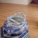 Chinese Blue White Dragon Censer