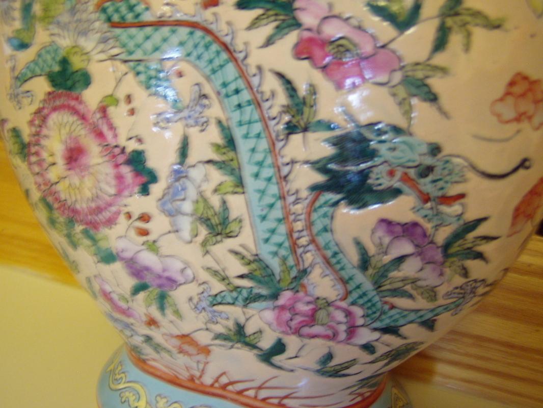 Chinese Double Vase with Dragon