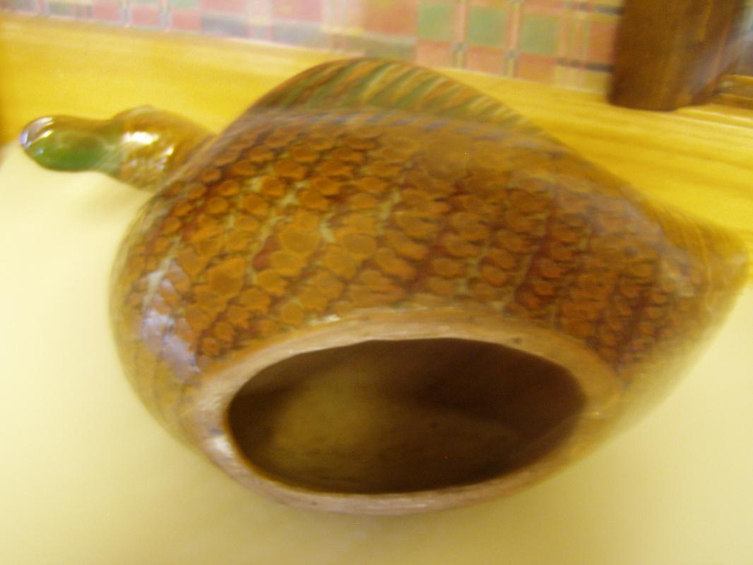 Beautiful Old Japanese Russet Pottery Duck or Goose?