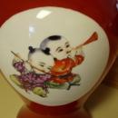 Chinese Coral Children Vase