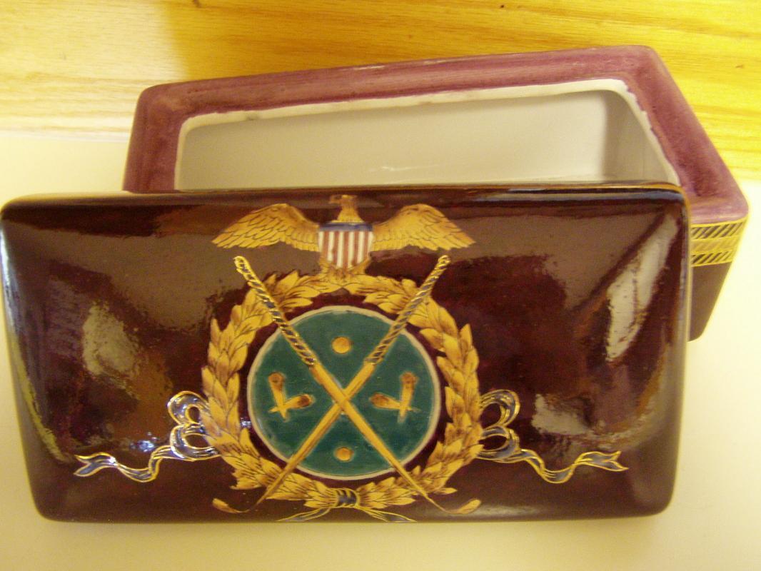 Chinese Porcelain Box with a Golfing motif