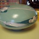 Old Japanese Studio Vase in Mint Green