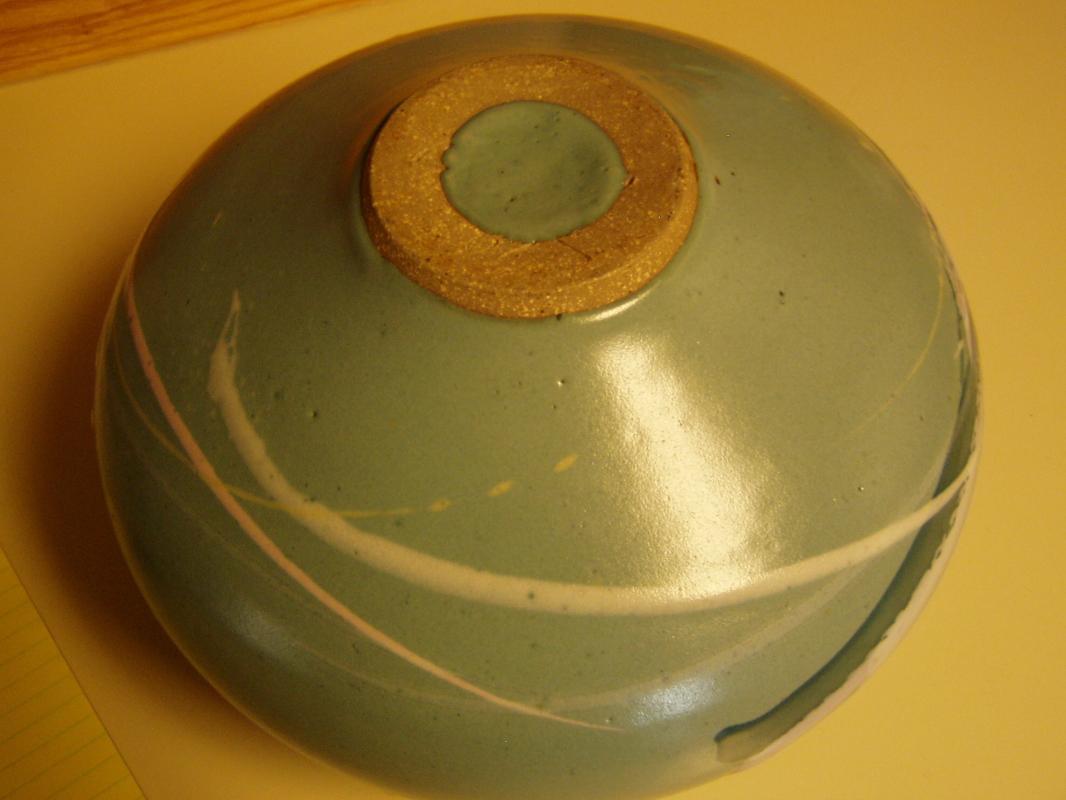 Old Japanese Studio Vase in Mint Green