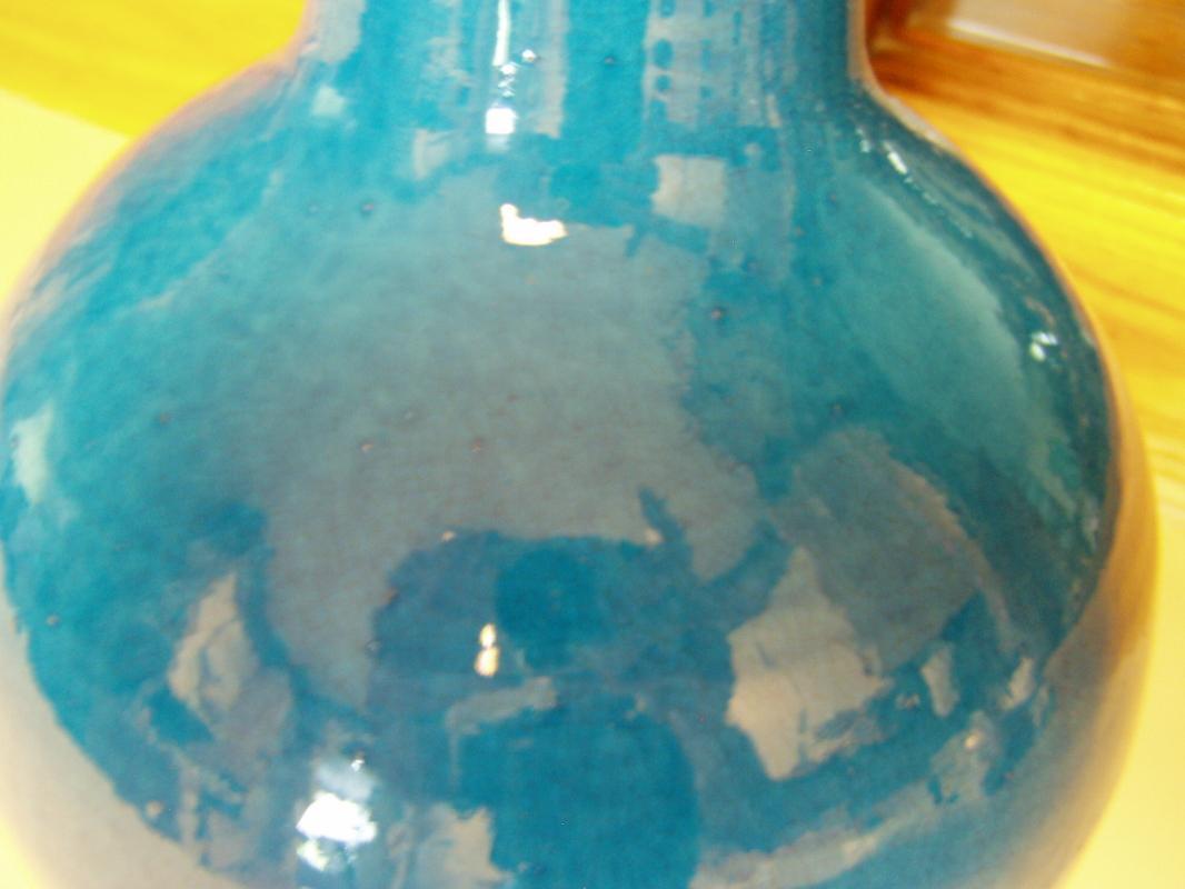 Large Chinese Turquoise Blue Bottle Vase