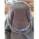 Vintage black and grey crystal beaded necklace