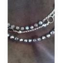 Vintage black and grey crystal beaded necklace