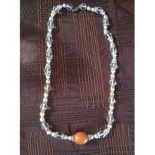 Vintage Crystal Beaded and Bakelite Necklace