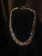 Elegant Double Stranded Crystal Necklace
