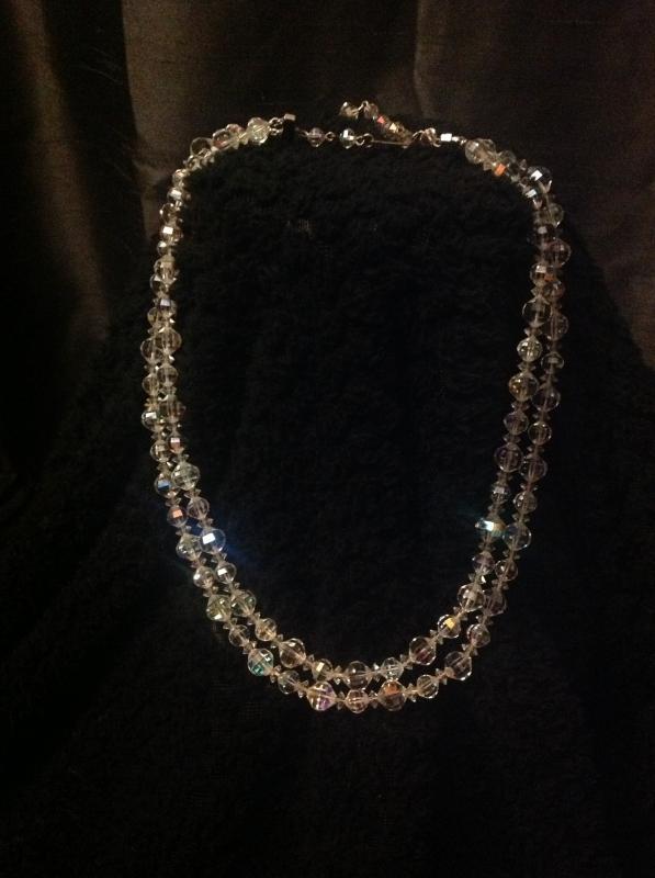 Elegant Double Stranded Crystal Necklace