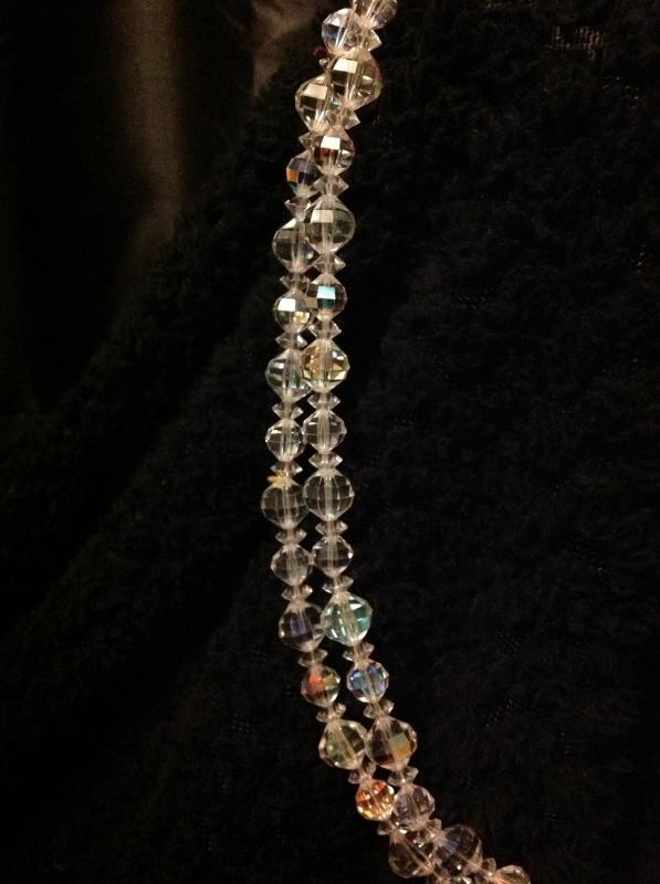 Elegant Double Stranded Crystal Necklace