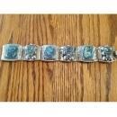 BEAUTIFUL VINTAGE STERLING SILVER AND ABALONE SHELL BRACELET