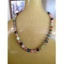 Vintage glass beaded necklace, multi-colored