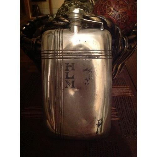 Antique Sterling Silver Flask made by Apollo Silver Co.