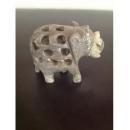 A Very Uniquely Carved Green Jade Large Elephant Figure