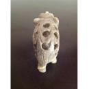 A Very Uniquely Carved Green Jade Large Elephant Figure