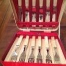 ****MUST SEE**** Vintage Fork and Knife Set With Handles Made of Shell