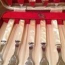 ****MUST SEE**** Vintage Fork and Knife Set With Handles Made of Shell