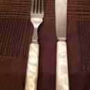 ****MUST SEE**** Vintage Fork and Knife Set With Handles Made of Shell