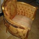 Bergere Louis XVI Style Gold Leaf Arm Chair