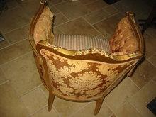 Bergere Louis XVI Style Gold Leaf Arm Chair