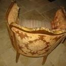 Bergere Louis XVI Style Gold Leaf Arm Chair