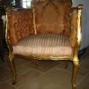 Bergere Louis XVI Style Gold Leaf Arm Chair