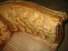 Bergere Louis XVI Style Gold Leaf Arm Chair