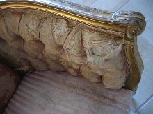 Bergere Louis XVI Style Gold Leaf Arm Chair