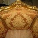 Bergere Louis XVI Style Gold Leaf Arm Chair