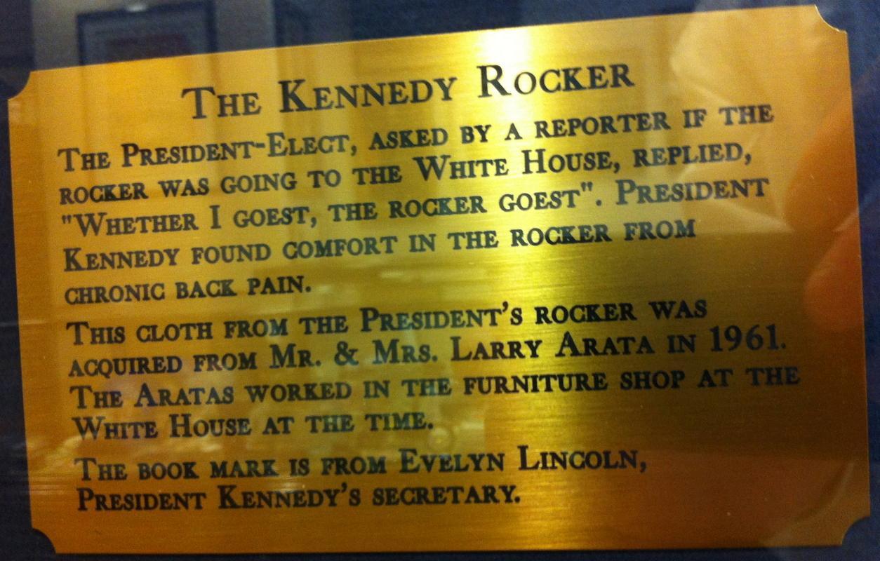 Fabric of JFK's rocking chair