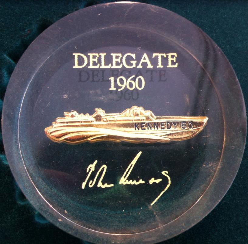 John F Kennedy Delegate Paperweight