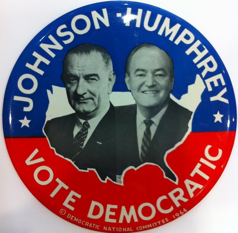 Johnson and Humphrey campaign button
