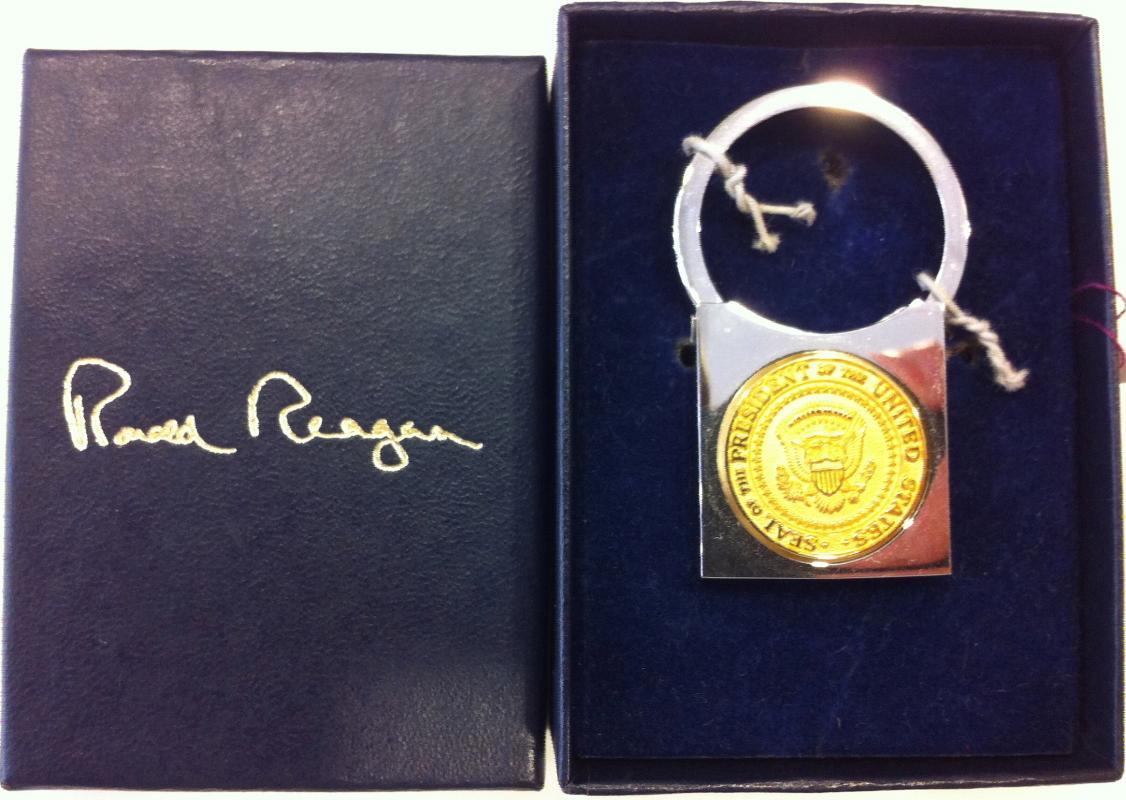 Ronald Reagan Official Silver Key Chain