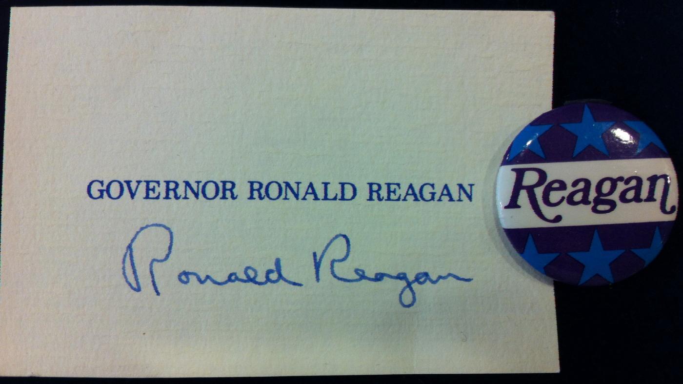 Governor Ronald Reagan Card and Button