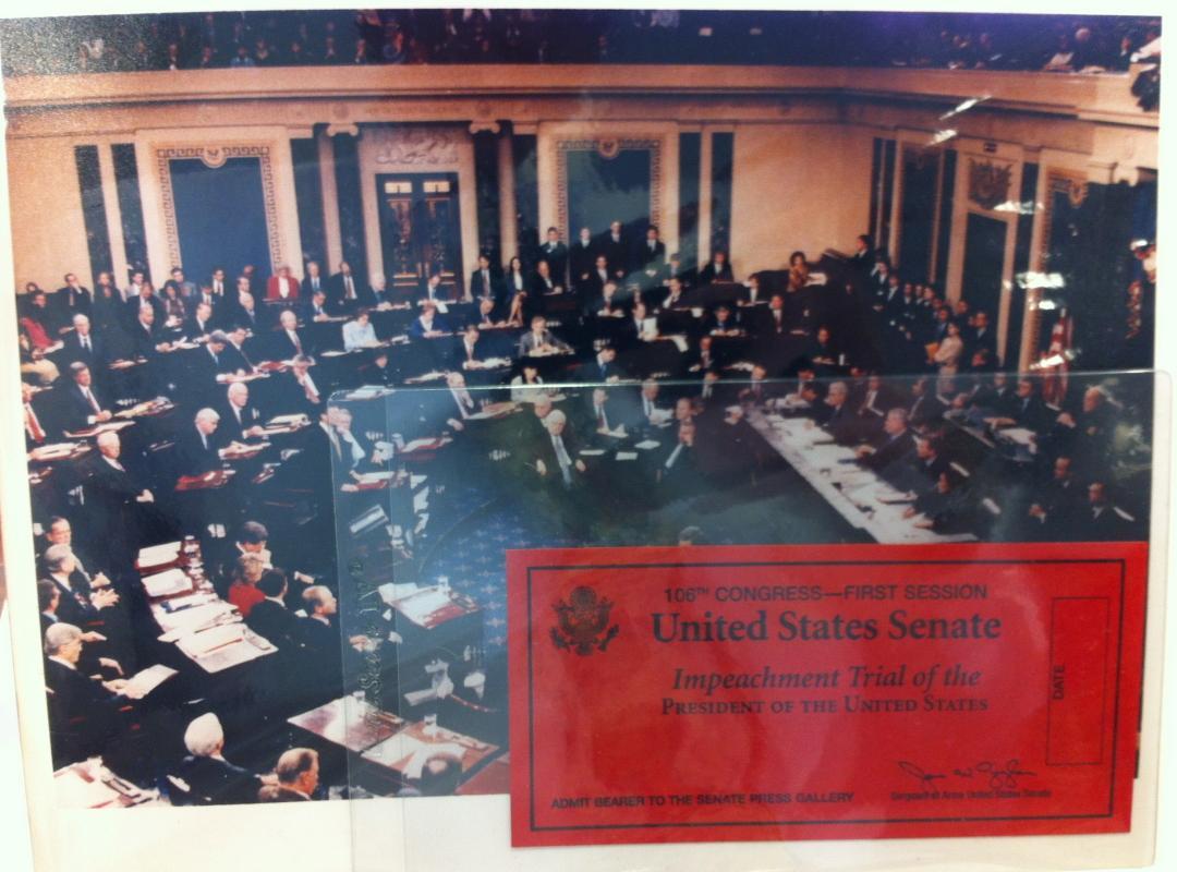 Bill Clinton Impeachment Ticket and Photo