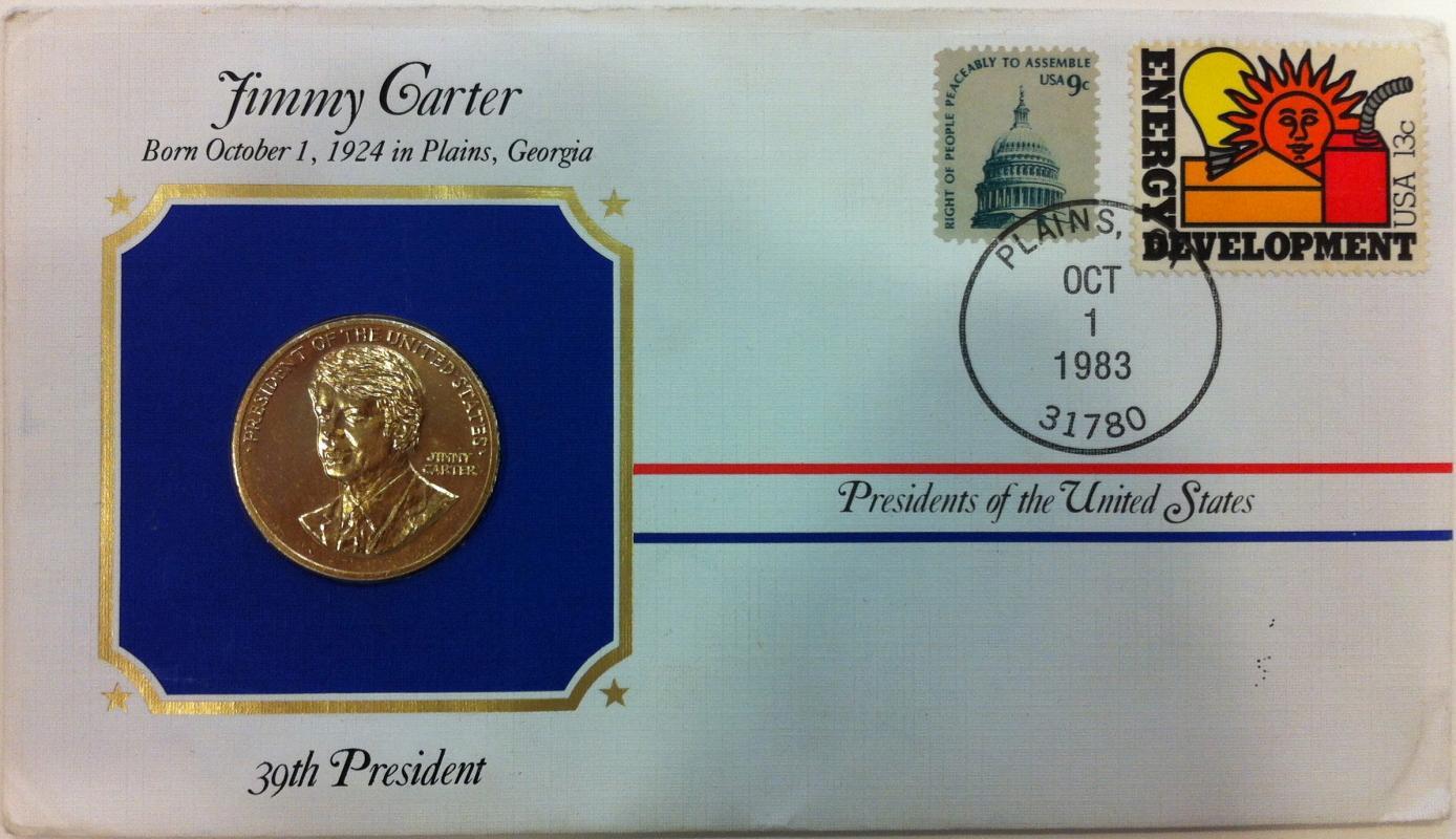 President Jimmy Carter Birthday Coin and Stamp