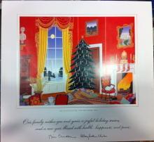 Bill Clinton White House Christmas Gift Print 1994