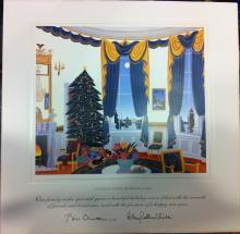 Bill Clinton White House Christmas Gift Print 1995