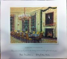 Bill Clinton White House Christmas Gift Print 1998