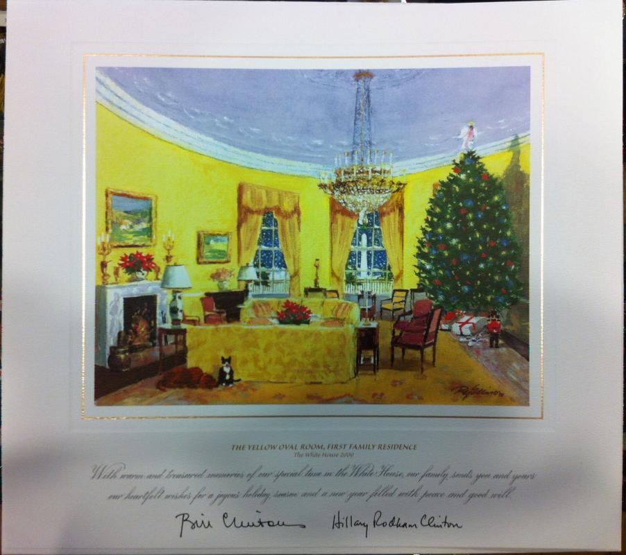 Bill Clinton White House Christmas Gift Print 2000