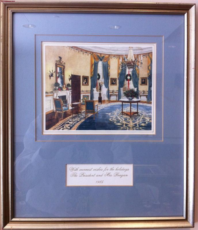 Ronald Reagan White House Christmas Card Gift Print 1985