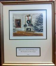 Ronald Reagan White House Christmas Card Gift Print 1986