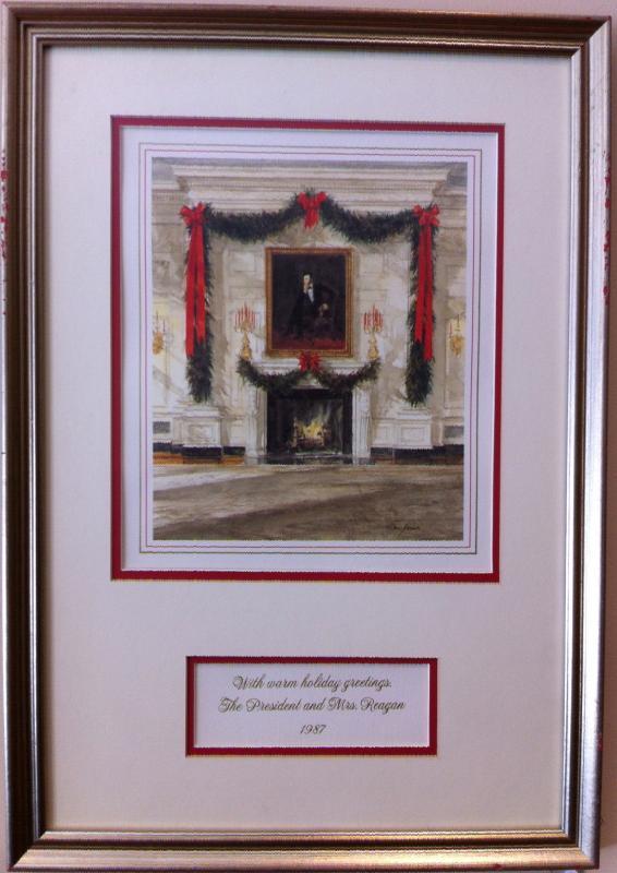 Ronald Reagan White House Christmas Card Gift Print 1987